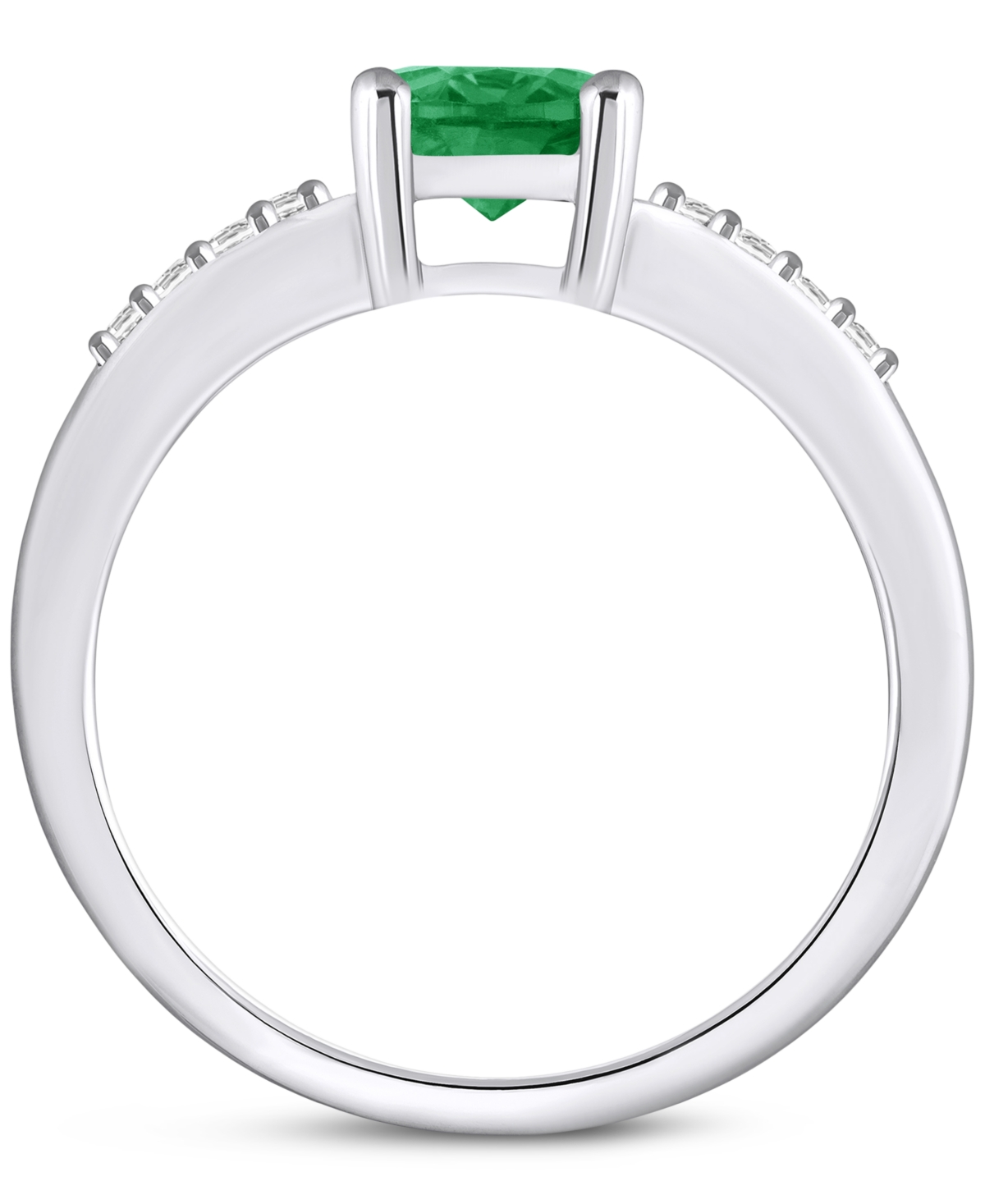 Emerald (1-1/5 ct. t.w.) & Diamond (1/8 ct. t.w.) Ring in 14k Gold