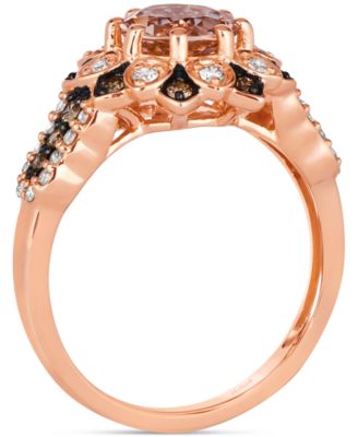 Peach Morganite™ (7/8 ct. t.w.) & Diamond (3/8 ct. t.w.) Flower Ring in 14k Rose Gold