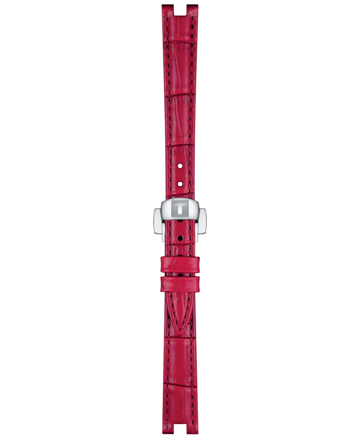 Shop Tissot Women's Swiss Bellissima Pink Topaz (1/4 Ct. T.w.) Pink Leather Strap Watch 26mm