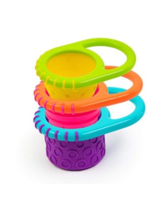 Baby Sassy Flex and Fill Cups Baby Bath Toy, 3 Piece set