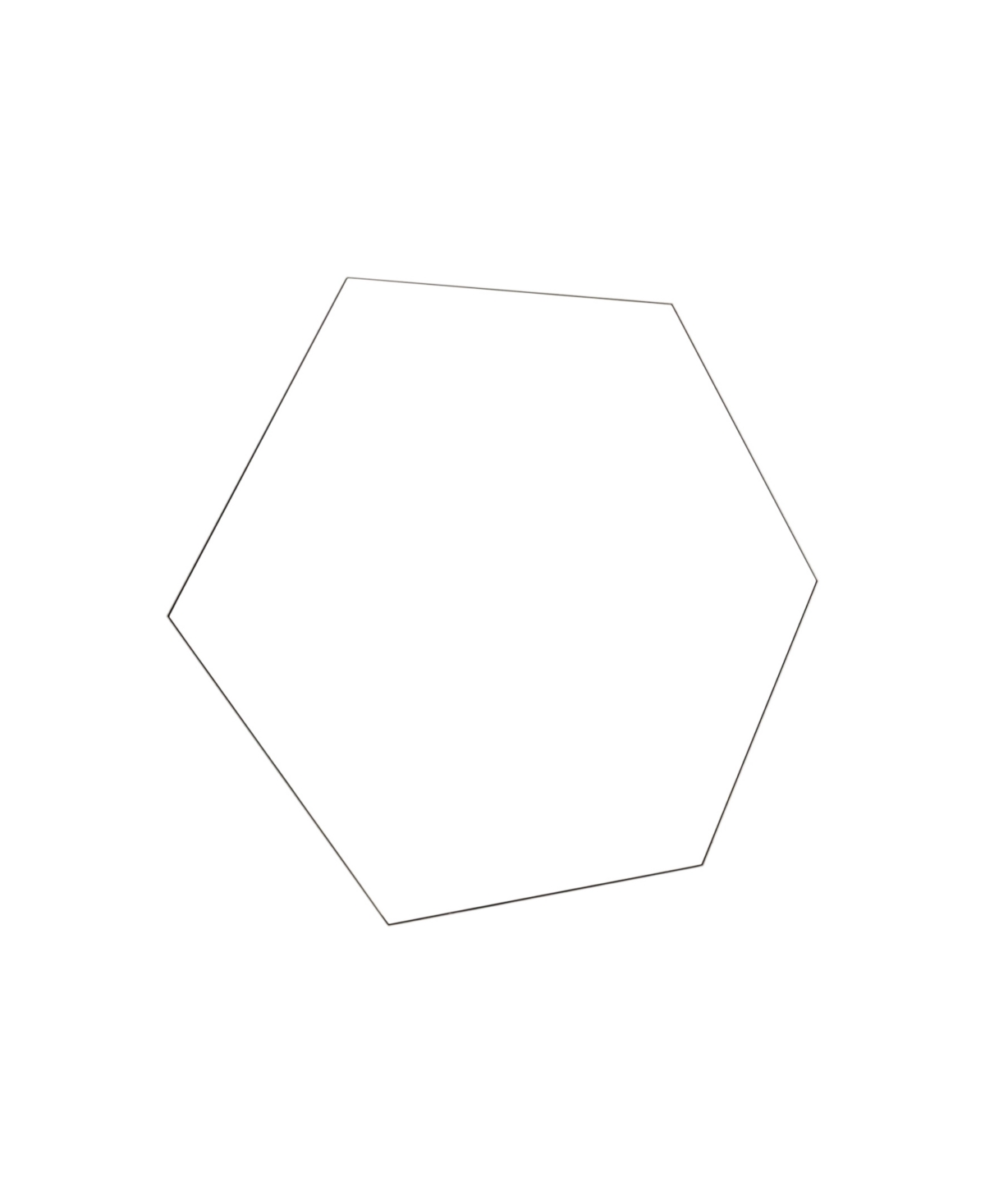 Hexagon Frameless Mirror, 24" x 28" - Silver