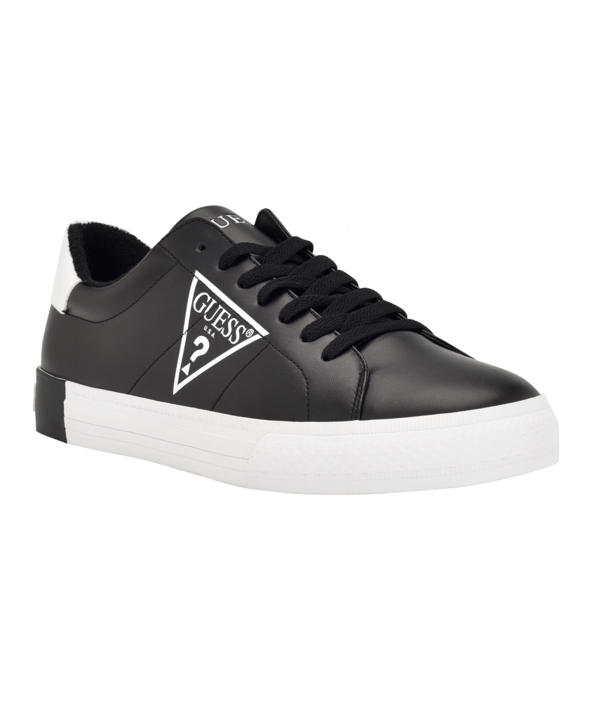 Guess Sevan Casual Low Top Lace Sneakers Men's Shoes In Black/white ModeSens