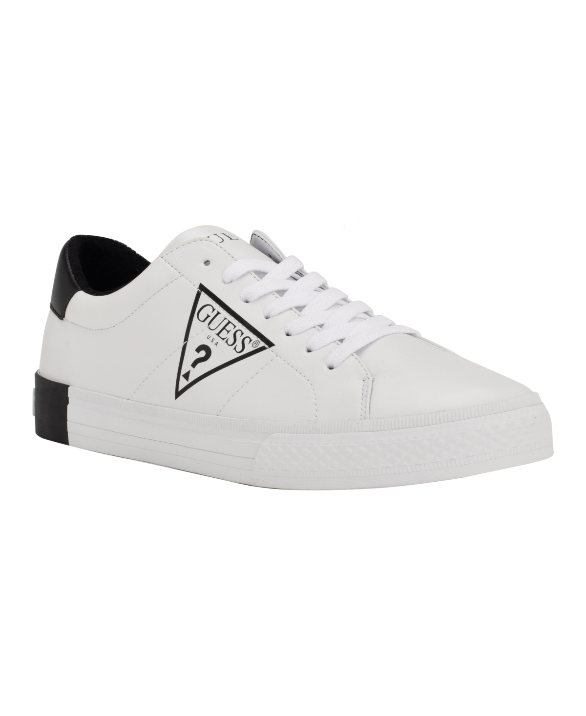 Guess Casual Low Top Lace Up Sneakers Men's Shoes In White/black ModeSens
