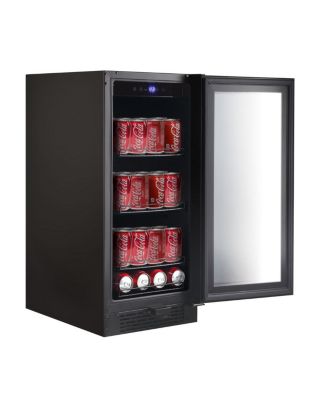 Built-in Black Glass 80-can capacity 3.4 cu ft. Beverage Refrigerator