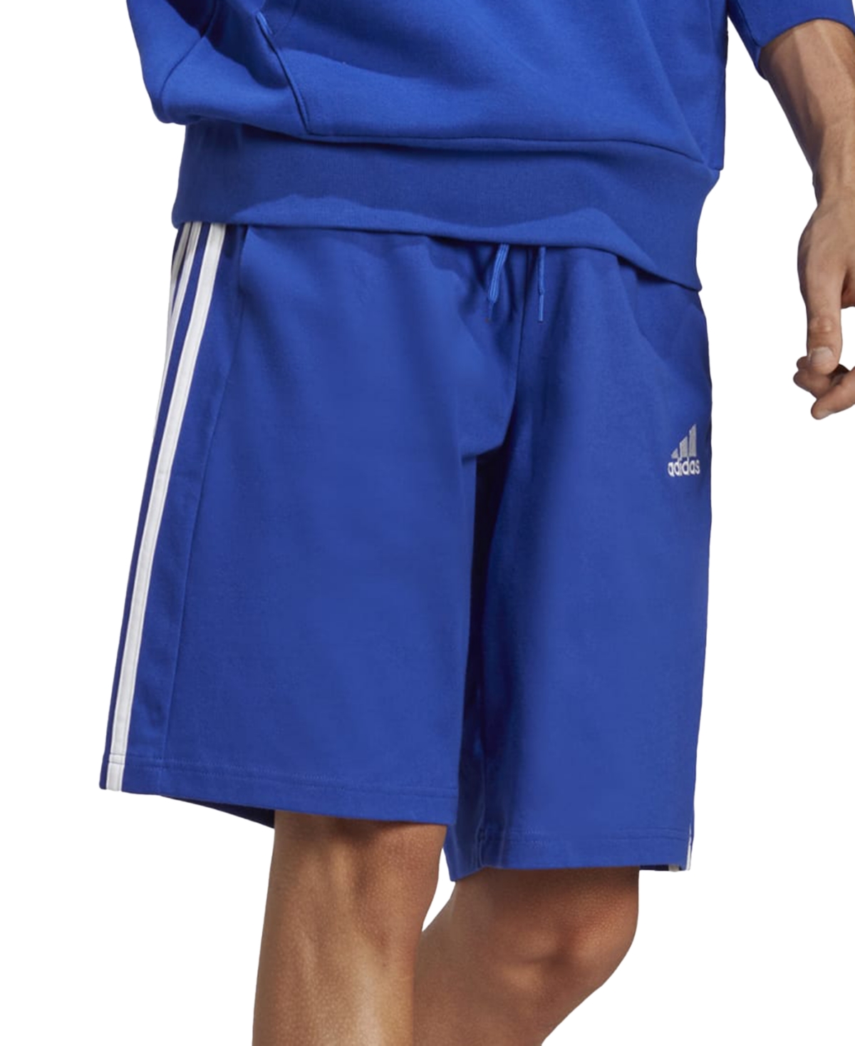 Shop Adidas Originals Men's Essentials Single Jersey 3-stripes 10" Shorts In Lucid Blue,wht