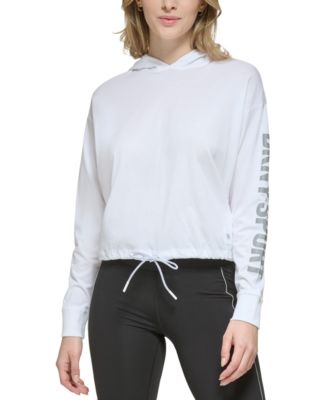 DKNY Women's Performance Cotton Reflective-Logo Drawstring-Hem