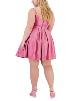 B Darlin Trendy Plus Size Sherri Shine Fit & Flare Dress - Macy's