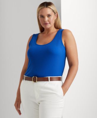 Lauren Ralph Lauren - Plus Size Sleeveless Ribbed Tank Top
