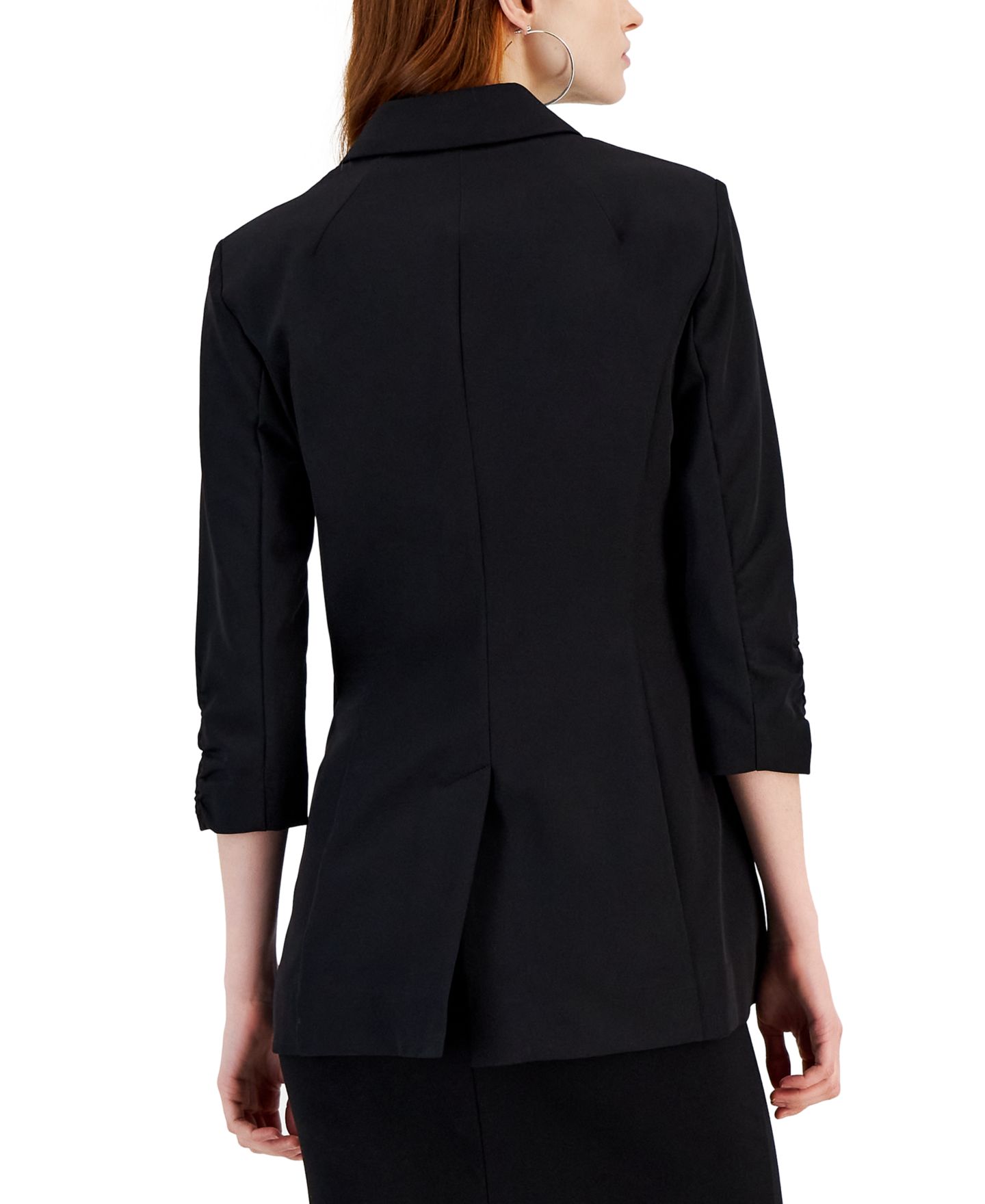 Женский пиджак I.N.C. International Concepts Petite Menswear Blazer, цвет: Глубокий чёрный — фото 2