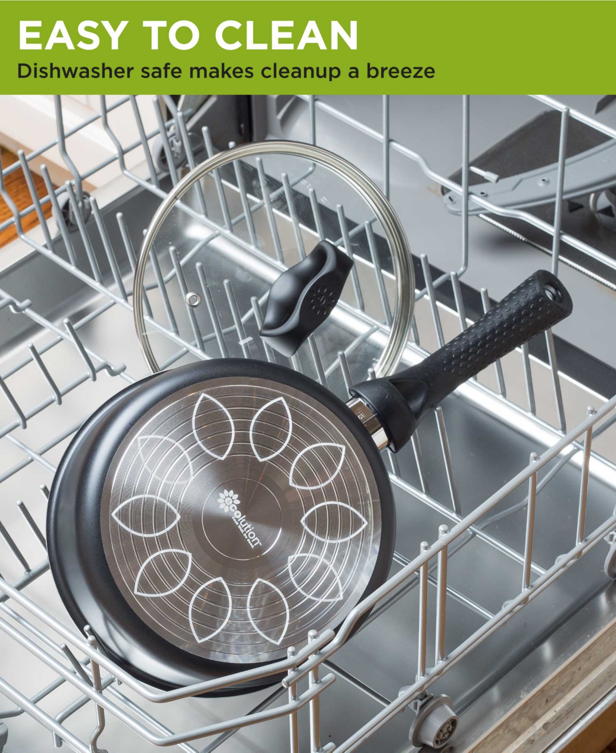 Ecolution Aluminum Quart Evolve Non-Stick Saucepan with Glass Lid