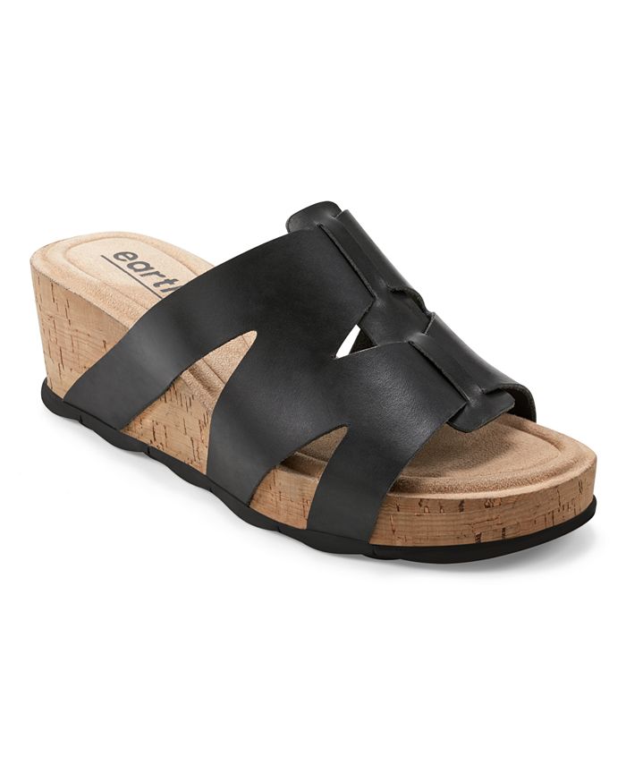 Slip on cork wedge sandals top
