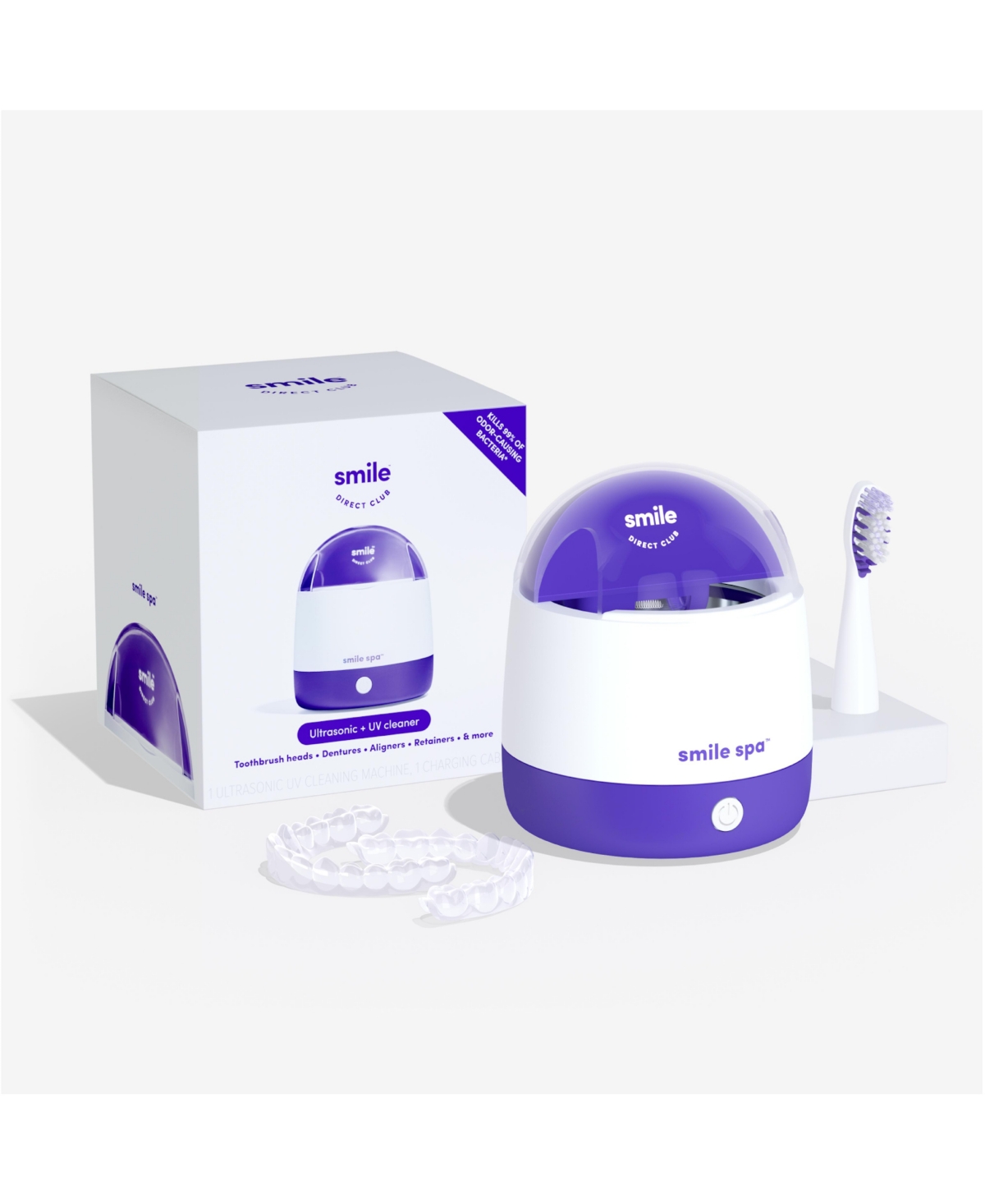 Smile Direct Club Smile Spa Ultrasonic And Ultra-violet (uv) Cleaning Machine For Aligners, Retainers, Toothbrush Head In Blurple