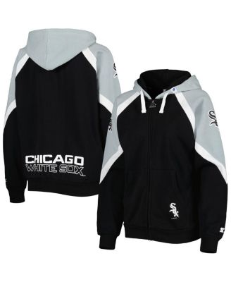 Women's Black, Silver Chicago White Sox Hail Mary Full-Zip Hoodie