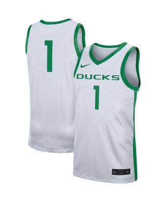 Men's #1 White Oregon Ducks Replica Jersey