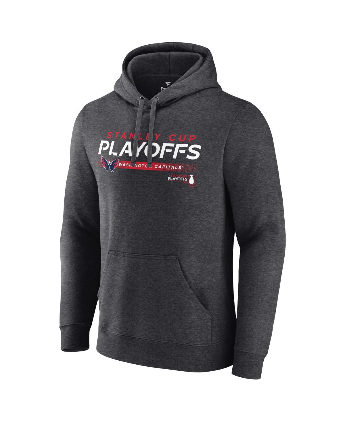 Shop Fanatics Men's  Charcoal Washington Capitals 2022 Stanley Cup Playoffs Playmaker Pullover Hoodie