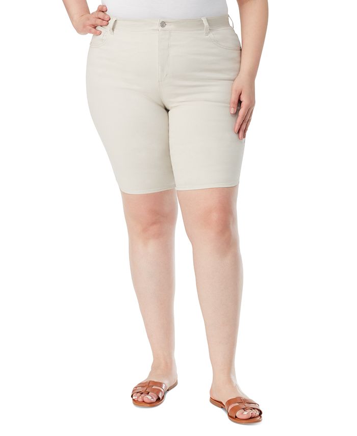 Shorts Femme Gloria Vanderbilt Taille 12, Entrejambe 6 Pouces - Jean Délavé Beige Clair - Occasion Très Bon état