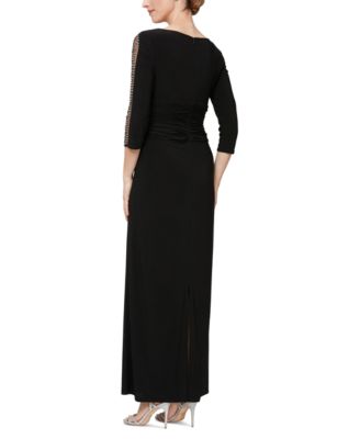 Petite Ruched 3/4-Sleeve Gown