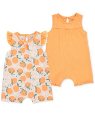Chickpea - Baby Girls 2-Pk. Orange Romper Set