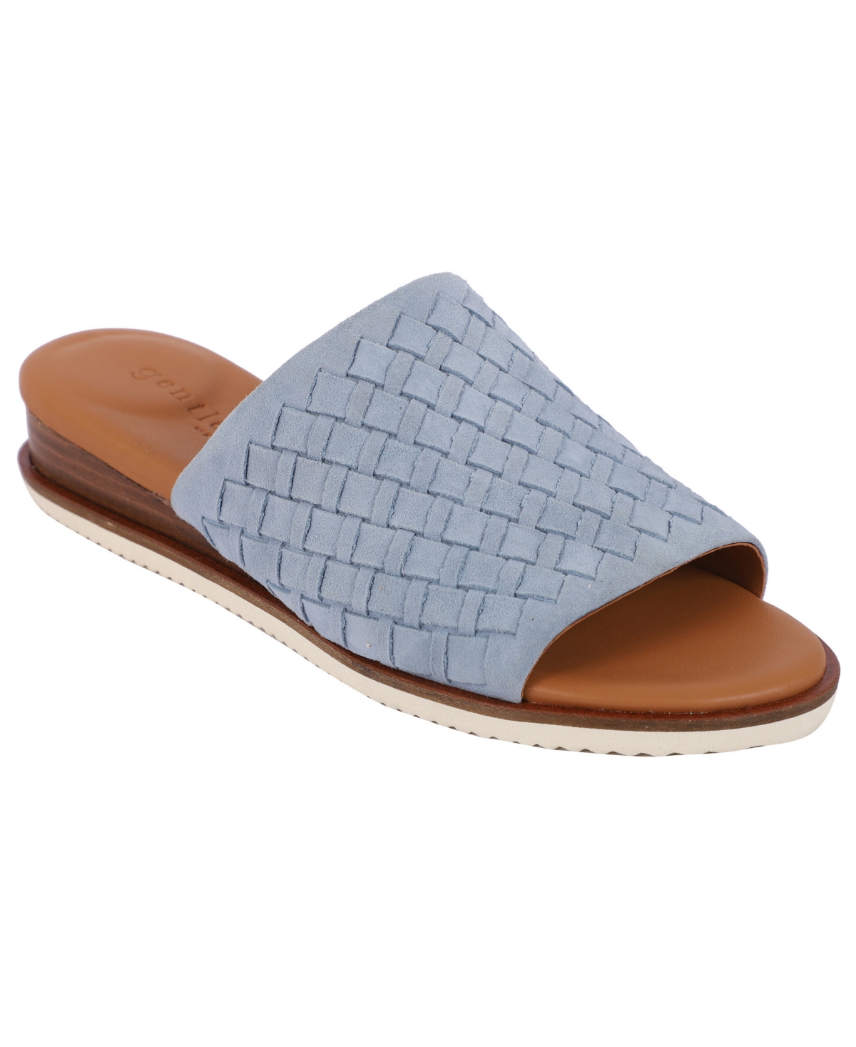 Women's Angie Wedge Slip-On Sandals - Light Blue Suede