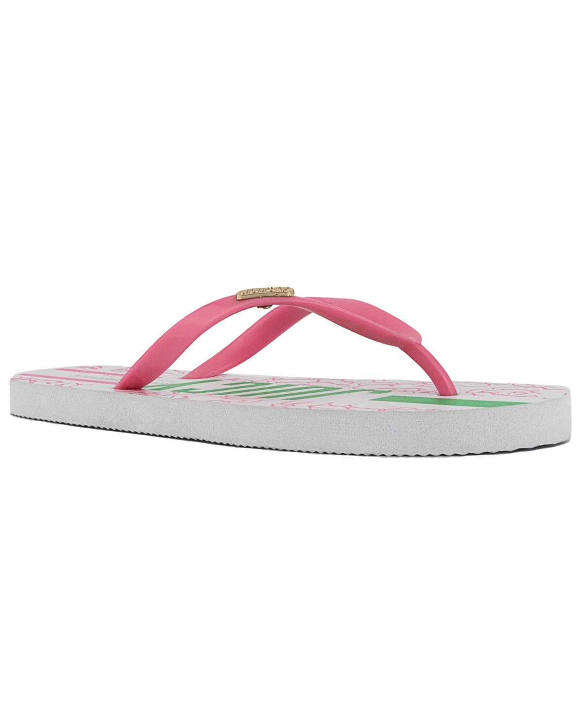 Women's Solo Flip Flops - Pink, Green, White