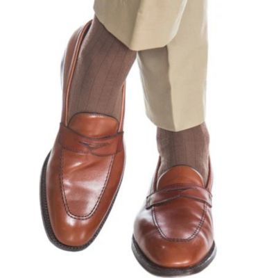 Men's Sutton Fine Merino Wool Solid Color Ribbed Socks
