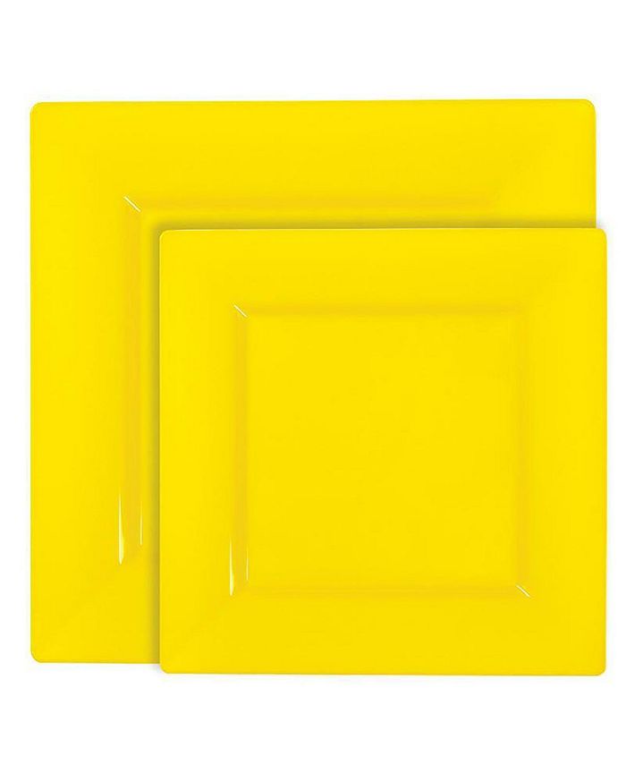 Smarty Had A Party Yellow Square Plastic Dinnerware Value Set (120 Sets