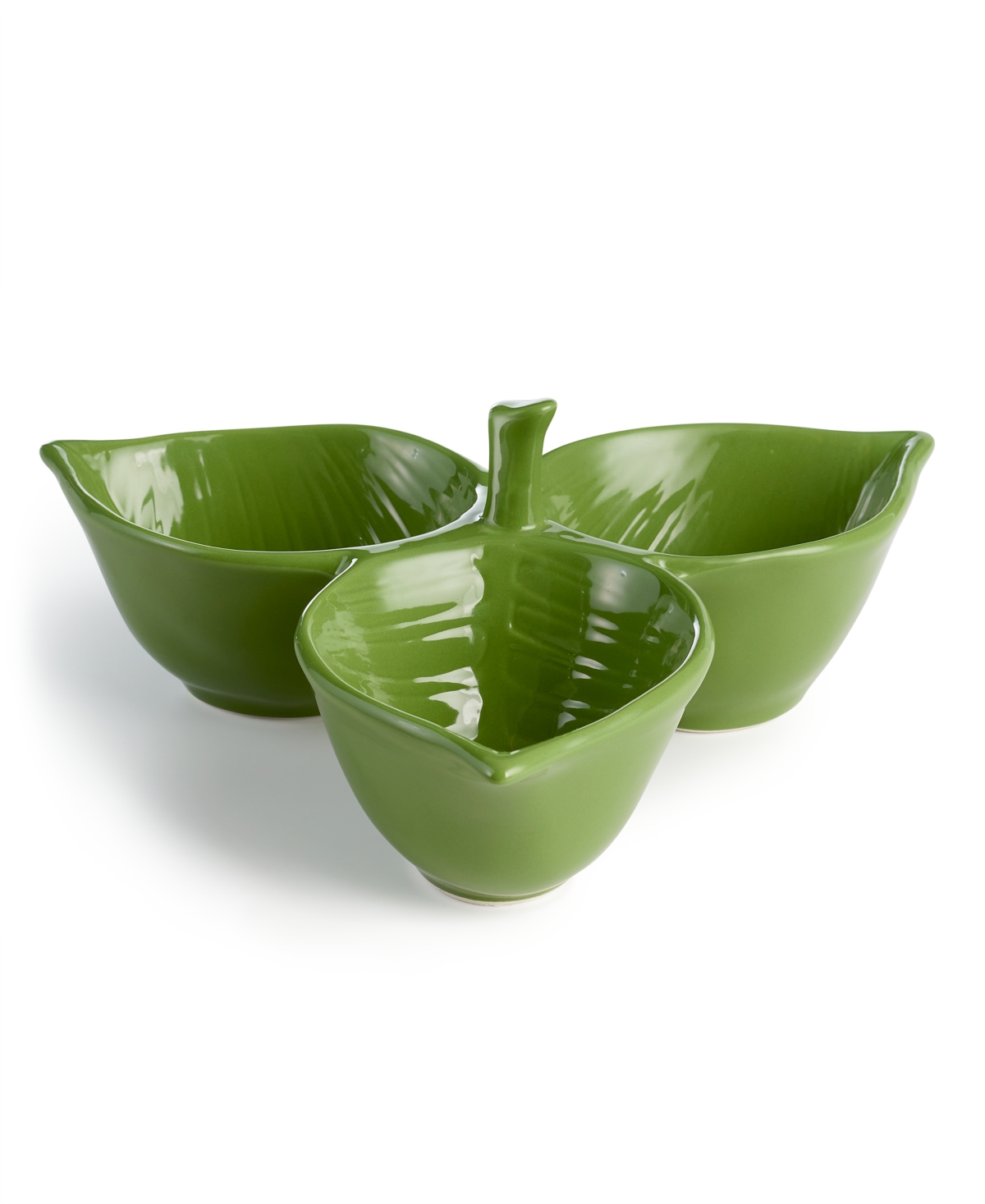 THE CELLAR HARVEST FIGURAL LEAF 3-PC. CONNECTED BOWLS, CREATED FOR MACY'S