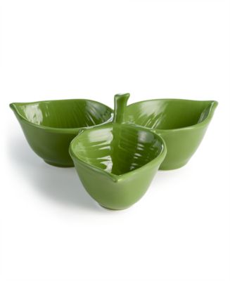 The Cellar Harvest Figural Leaf 3-Piece Connected Bowls, Exclusively at ...