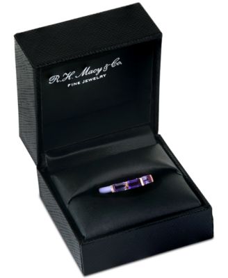 EFFY&reg; Amethyst (1/5 ct. t.w.) & Pink Amethyst (5/8 ct. t.w.) Emerald-Cut Enamel Ring in 14k Rose Gold-Plated Sterling Silver