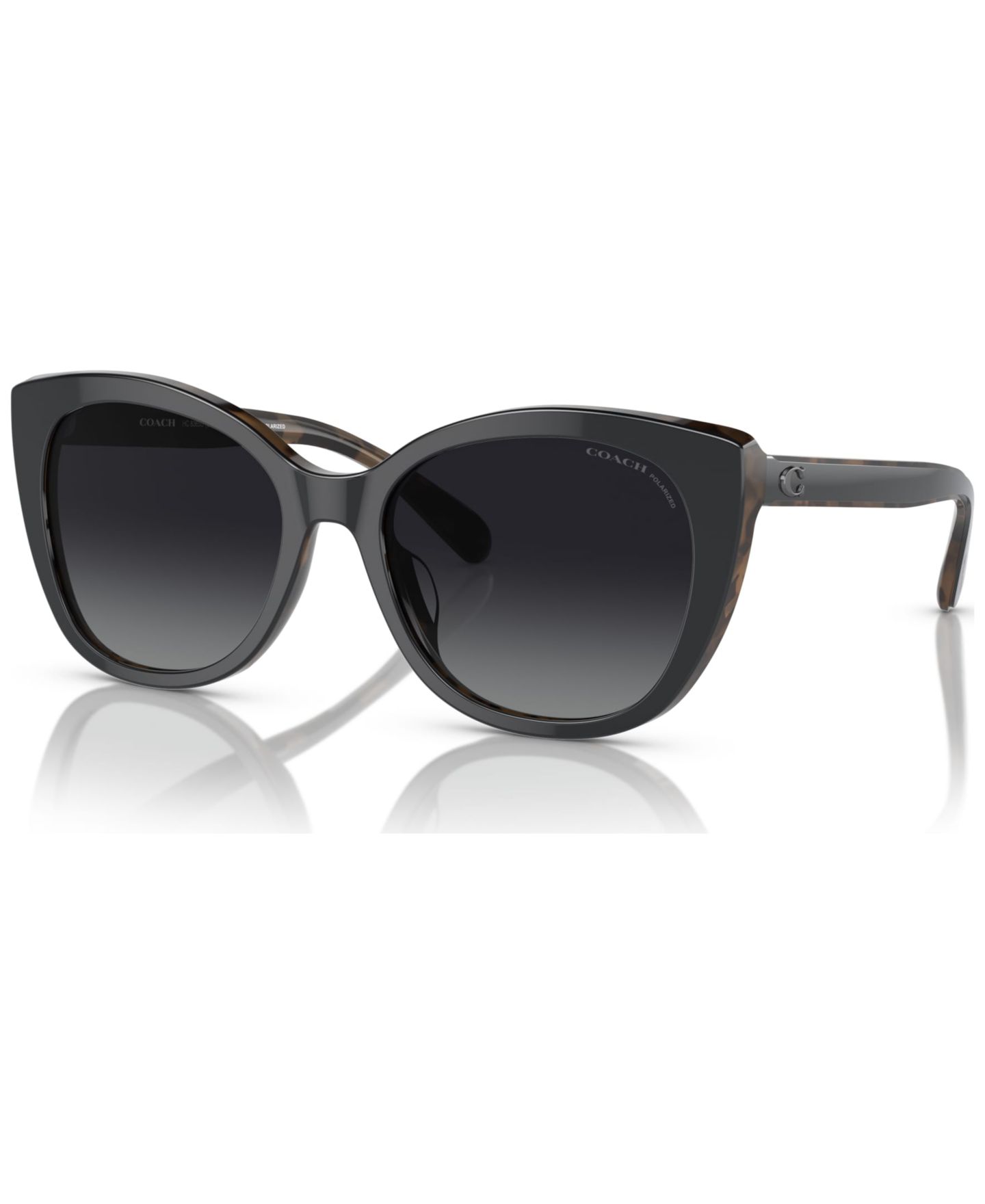 Женские солнцезащитные очки COACH Polarized Sunglasses, HC8365U, цвет: Чёрный / Черепаховый — фото 1