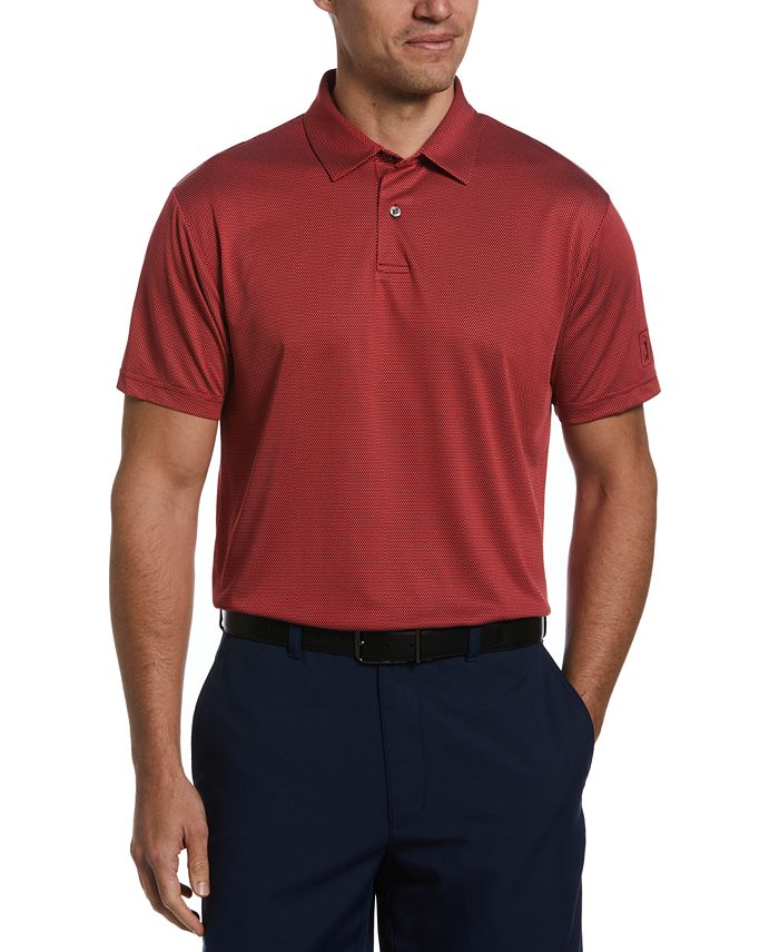 PGA TOUR Men's Birdseye Textured Short-Sleeve Performance Polo Shirt ...