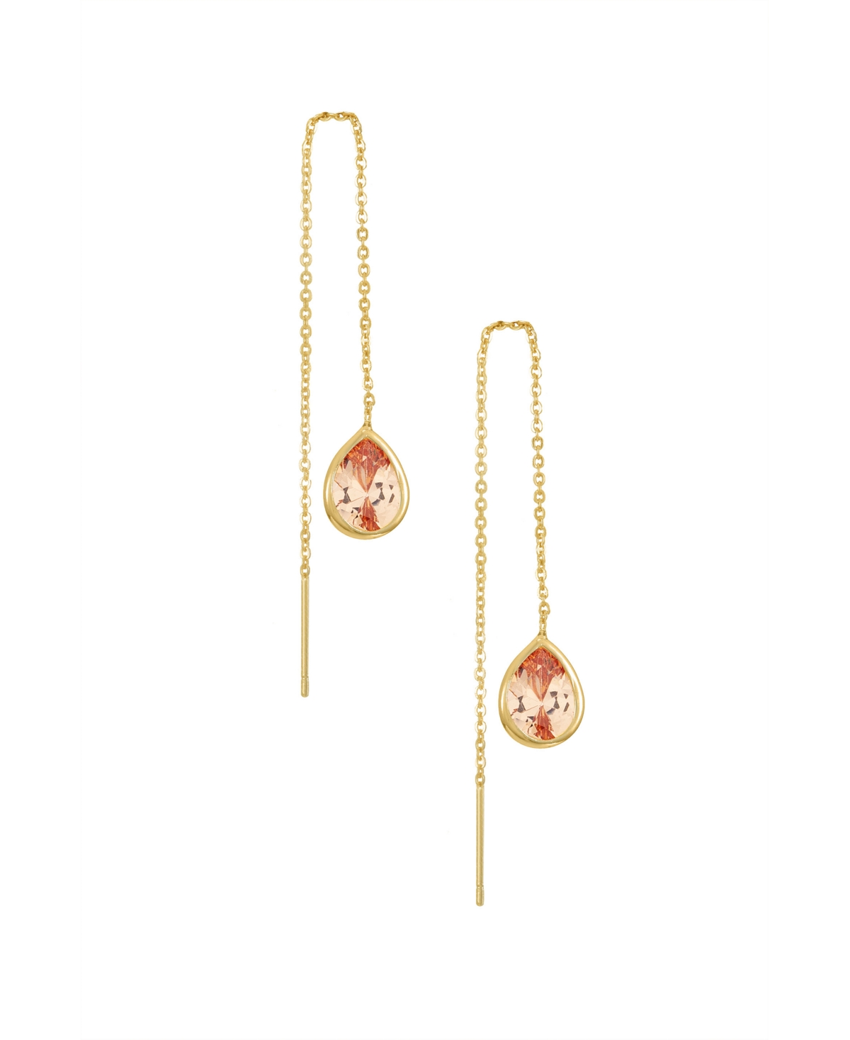 Ettika Barely There Chain Topaz Cubic Zirconia 18k Gold Plated Dangle Earrings In Tan