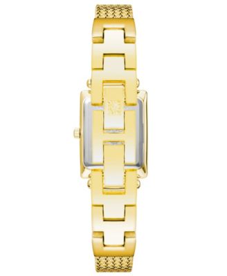 Women's Three Hand Quartz Gold-tone Stainless Steel Band Watch, 21.5mm