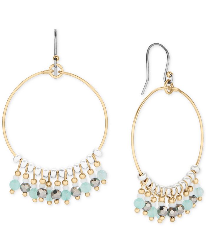 Lucky Brand Gold Tone Beaded Circle Drop Earrings Macy s