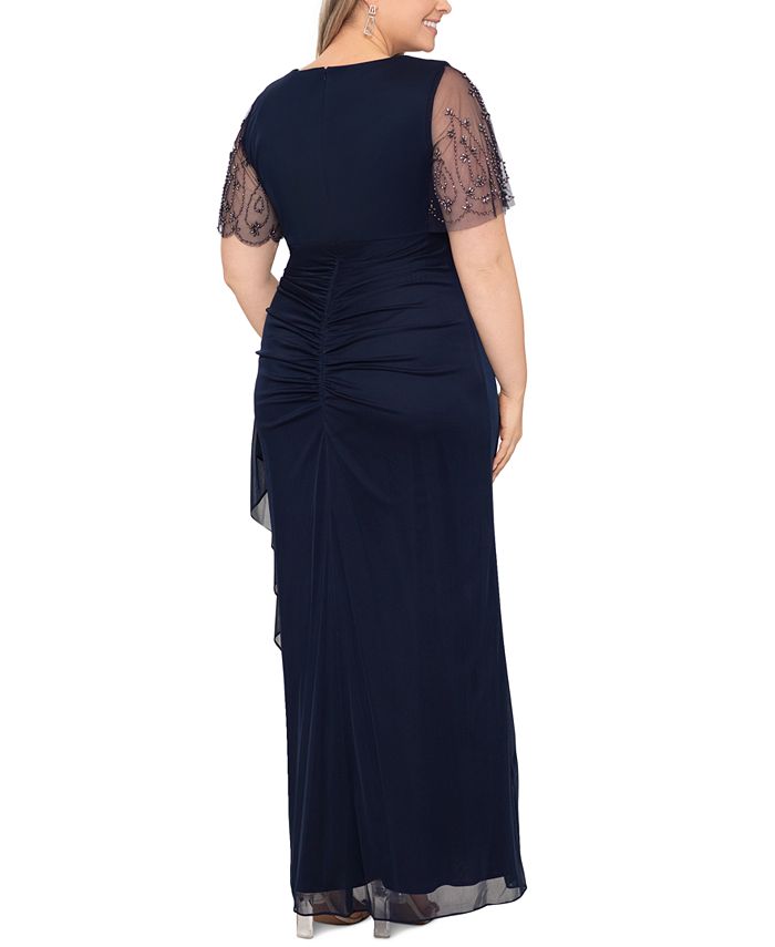 Xscape Plus Size Lace Sleeve Dress Macys 3948