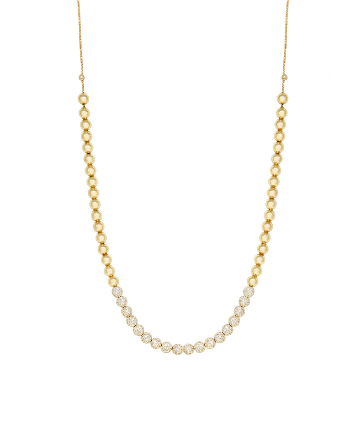 ETTIKA SHOW YOURSELF 18K GOLD PLATED AND CUBIC ZIRCONIA BEAD NECKLACE