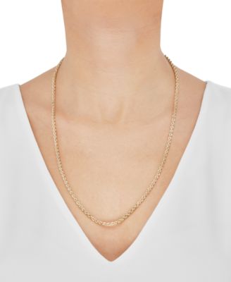 Lightweight Diamond Cut Rope Chain 24“ Necklace (3mm) in 14k Yellow Gold