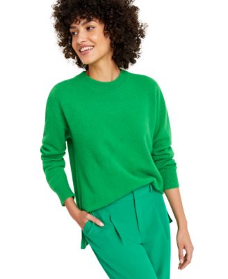 Women's 100% Cashmere Crewneck Drop-Hem Sweater, Created for Macy's