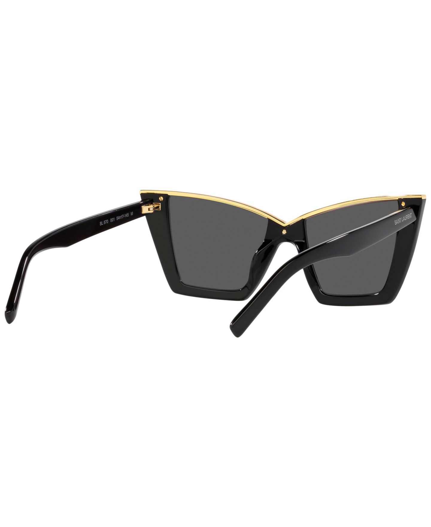 Женские солнцезащитные очки Saint Laurent Sunglasses, SL 570, цвет: Чёрный / Золотой — фото 7