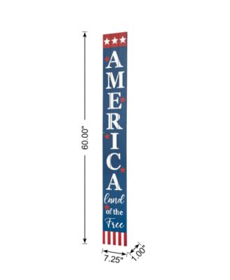 60" H Wooden Patriotic, Americana Porch Sign