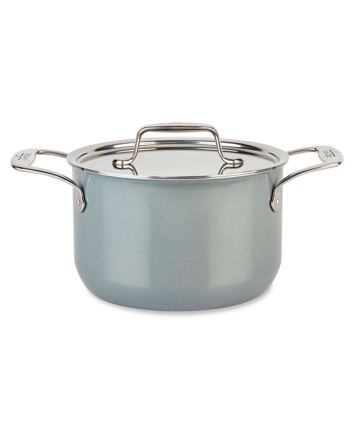 All-clad Fusiontec Natural Ceramic With Steel Core 7-quart Stockpot With Lid In Platinum
