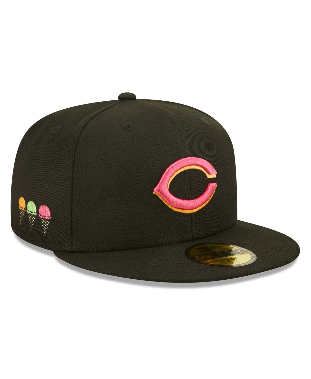 UPC 196818000025 product image for Men's New Era Black Cincinnati Reds Summer Sherbet 59FIFTY Fitted Hat | upcitemdb.com