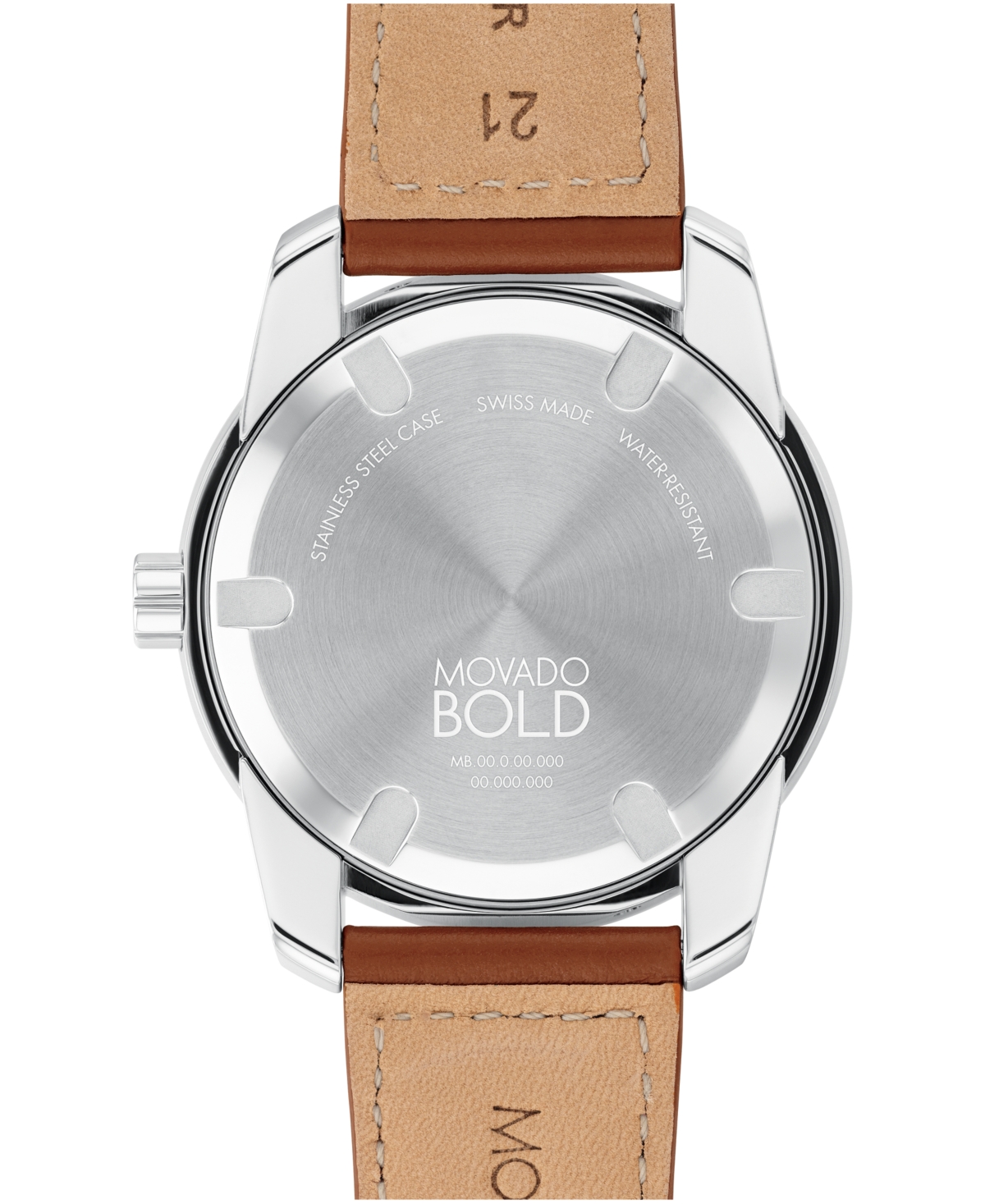 Shop Movado Men's Bold Verso Swiss Quartz Cognac Leather Strap Watch 42mm
