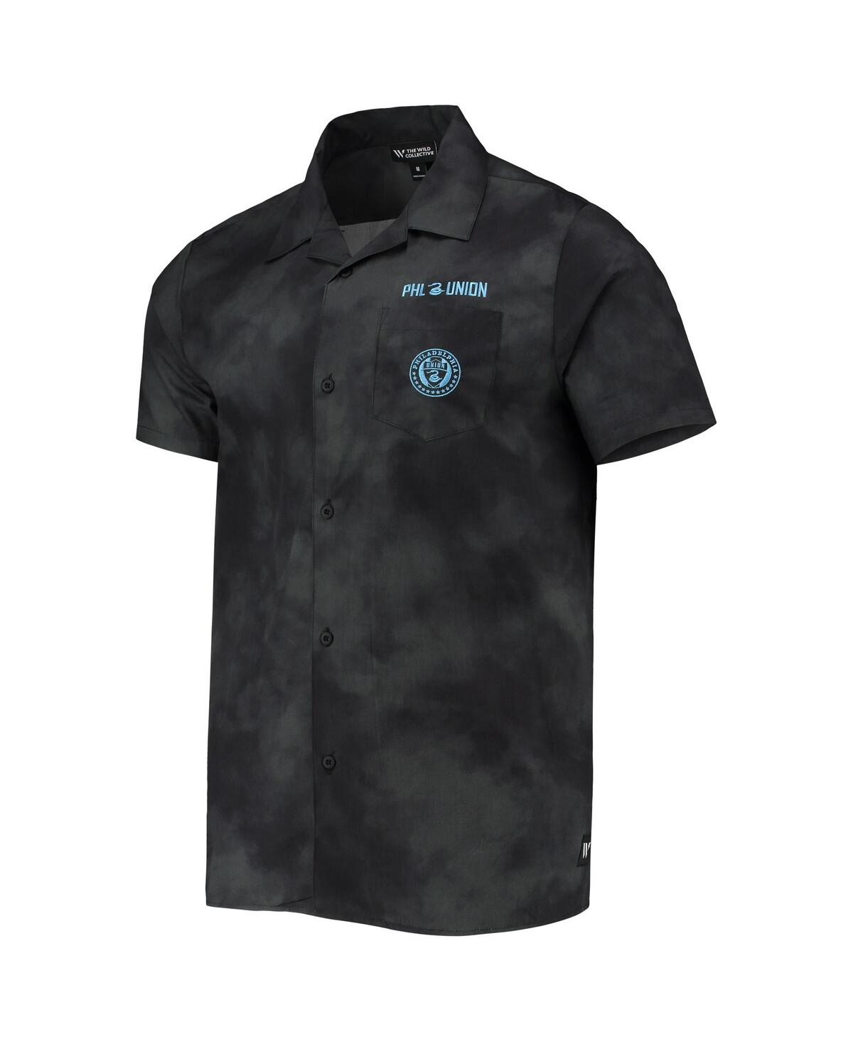 Shop The Wild Collective Men's  Black Philadelphia Union Abstract Cloud Button-up Shirt