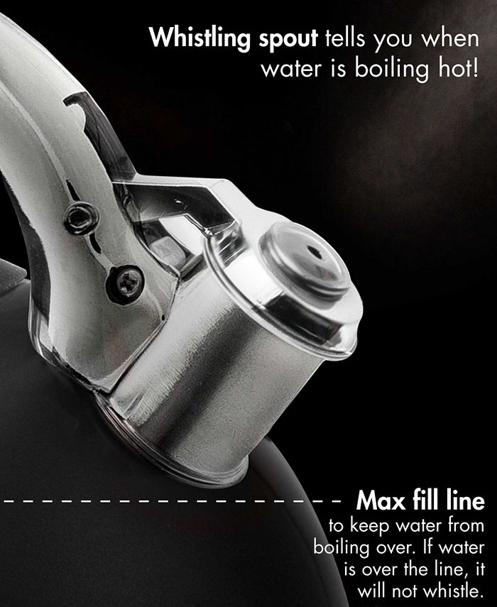 Primula Stainless Steel 3 Quart Tea Kettle with Soft Grip Silicone