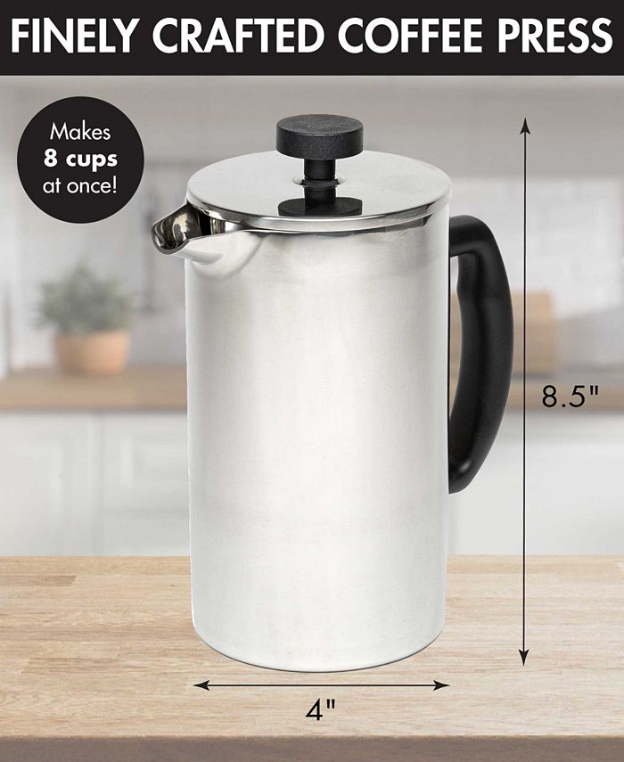 Primula Stainless Steel 10.91" Lexington French Press Coffee Tea Maker