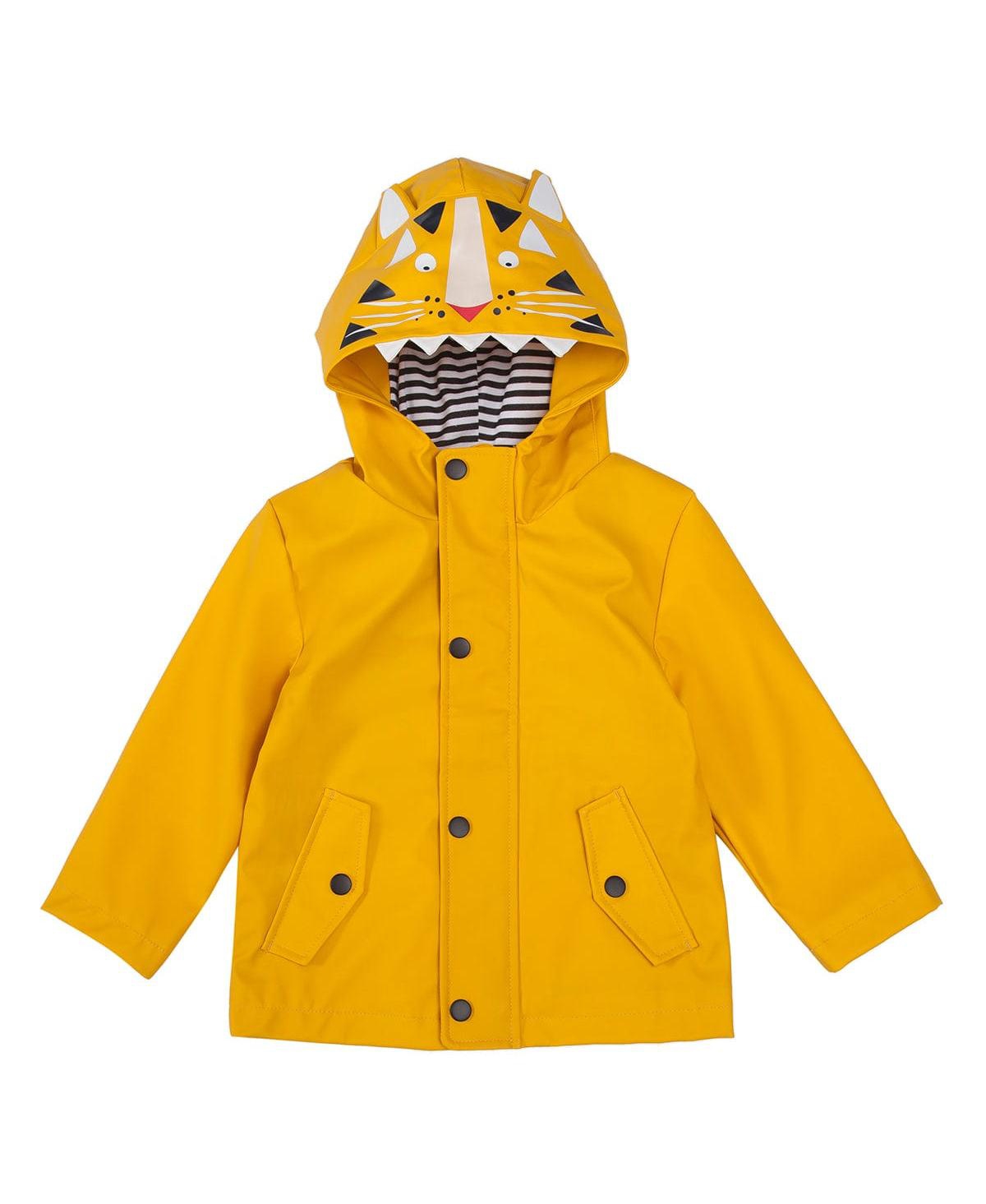 Little and Big Boys' Rain Coat Tiger Jacket - Yellow tiger