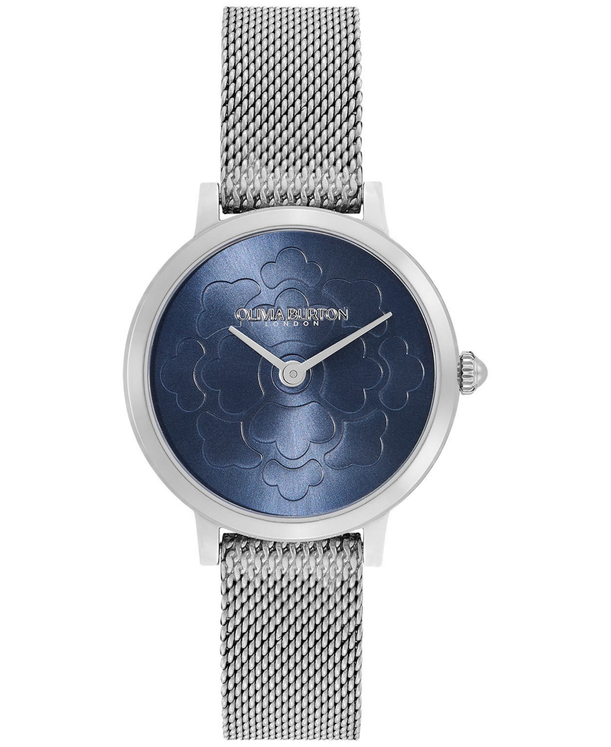 Shop Olivia Burton Women's Ultra Slim Floral Silver-tone Stainless Steel Watch 28mm