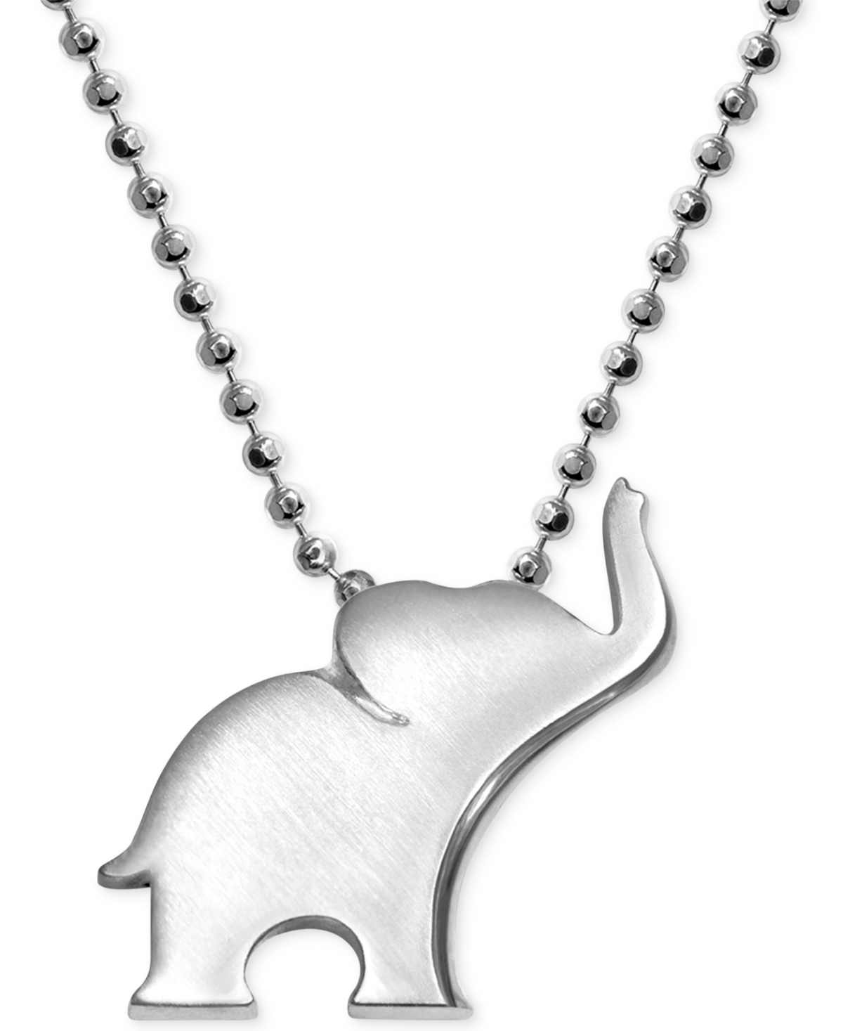Little Luck by Alex Woo Elephant Pendant Necklace in Sterling Silver - Sterling Silver