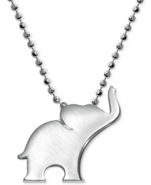 image of Little Luck by Alex Woo Elephant Pendant Necklace in Sterling Silver
